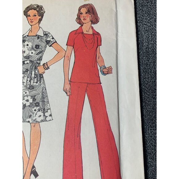 Simplicity Misses Dress Top Pants 70's Sewing Pattern sz 12 6384 - uncut - Picture 2 of 8